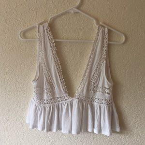 White boho Urban Outfitters top